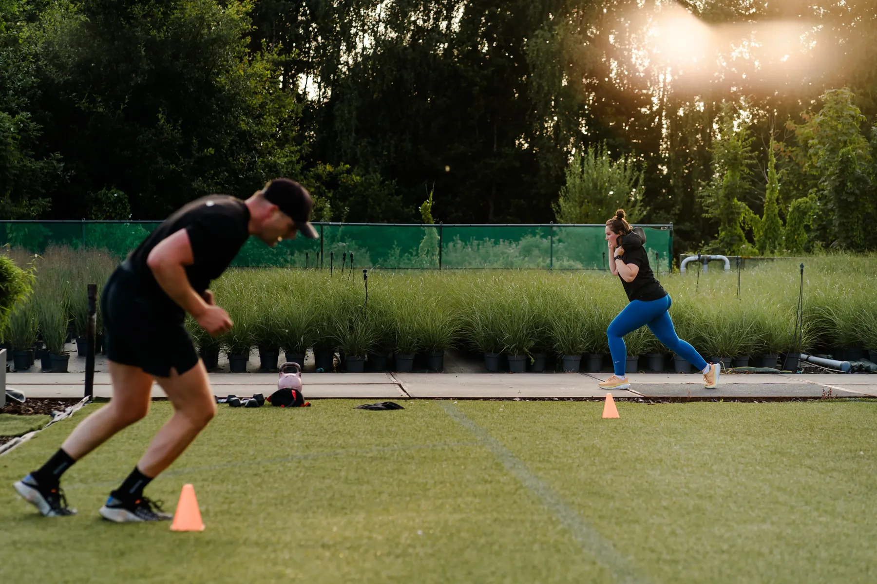 Sprinttraining op het buitenveld